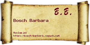 Bosch Barbara névjegykártya